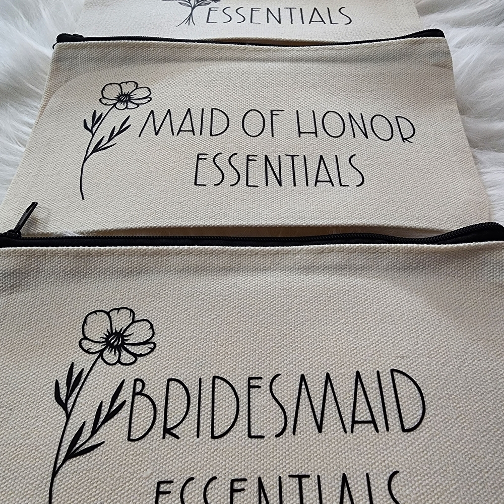 Bridal Party Essentials Pouches Set Of 3 - Picture 2 of 7